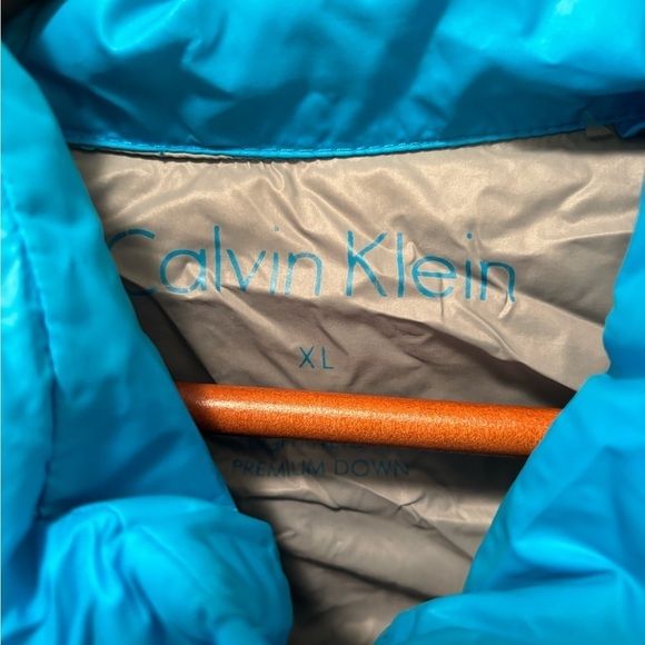 Calvin Klein Packable Premium Down Lightweight Puffer Coat Blue Sz XL Travel - Picture 4 of 8
